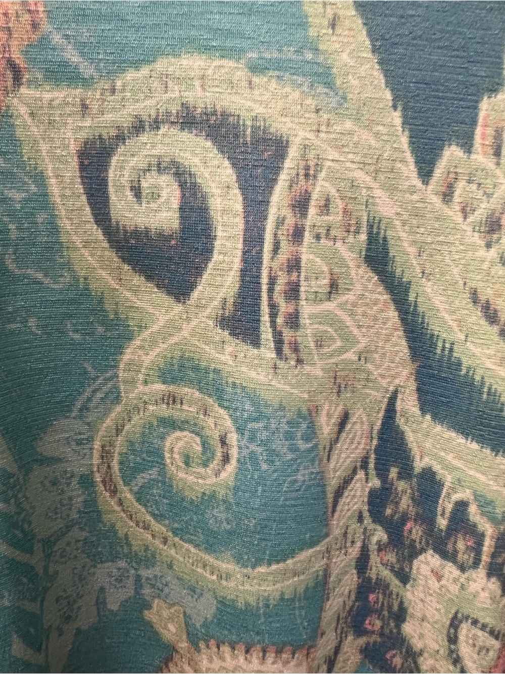 Blue Paisley Ruffle High/Low Hem Top - Picture 2 of 4